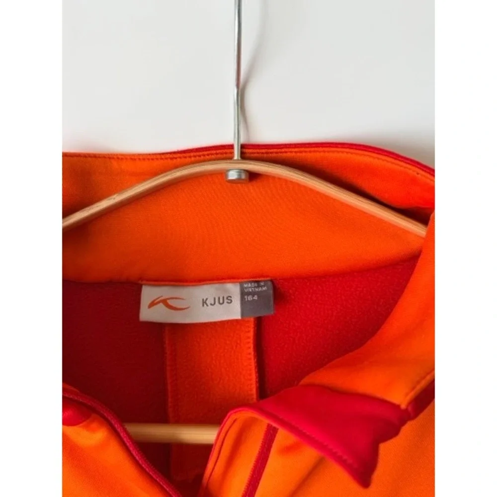 KJUS Boys Orange Charger Half-Zip Fleece Midlayer Size 164 Ski